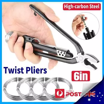 6  Aircraft Safety Wire Twist Twisting Lock Pliers Tool Set+20/18 Gauge Wire New • $30.39