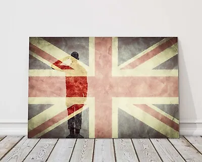 Union Jack Soldier Silhouette  Canvas Picture Print • £99.95