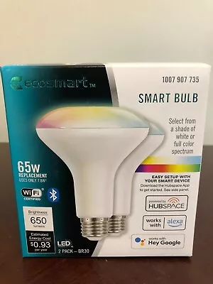 EcoSmart 65 Watt Smart Hubspace BR30 Color Changing CEC LED Light Bulb • $10