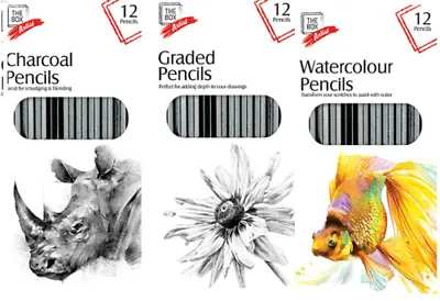 Graded Pencils Charcoal Water Colour &  Drawing Set Of School Hb Artist Colour • £2.85
