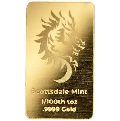 1/100 Oz .9999 Gold Bar - 2024 Year Of The Dragon Gold Bullion Bar #A556 • $36.67