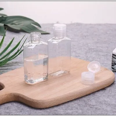 10PC 50ml Empty Plastic Bottles Squeezable Travel Bottle For Liquid Flip Top Lid • £6.58