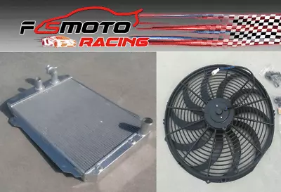 Aluminum Radiator+Fan For Chevy Hot/Street Rod 350 5.7 V8 W/Tranny Cooler 1939 • $218