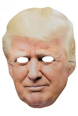 Donald Trump Full Face Cardboard Mask - Face Card A4 Fancy Dress Ladies Mens • £1.49