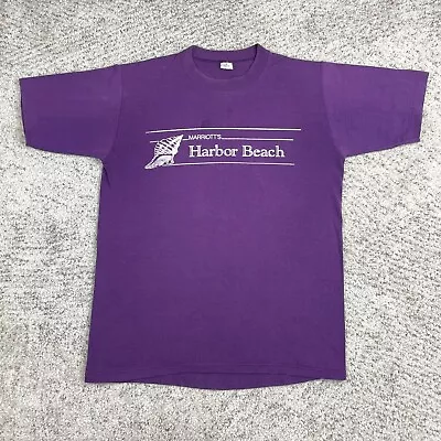 Vintage Velva Sheen T-Shirt Size Medium 80s Marriott Harbor Beach Single Stitch • $38.89