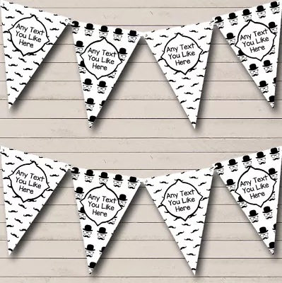 Party Banner Bunting Funny Retro Vintage Moustache Personalised Birthday • $10.57