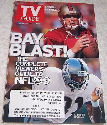 TV Guide Magazine August 28- September 3 1999 San Francisco 49ers Steve Young • $4.99