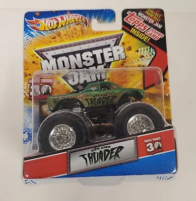 2012 Monster Jam TOPPS CARD SERIES M2D Camo Thunder Hot Wheels 1:64 (MT99) • $13.95