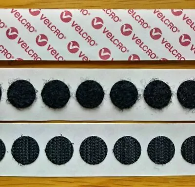 VELCRO® Brand 50 Hook And 50 Loop Stick On Dots Coins Black 13mm Self Adhesive • £4.94