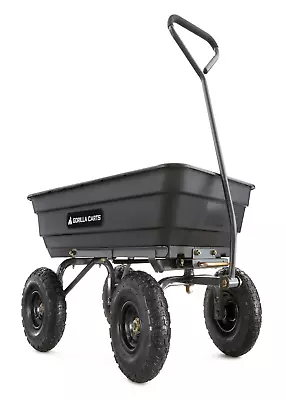 Gorilla Carts GOR4PS 600-lb. Poly Garden Dump Cart With 10  Tires Garden Carts • $101.09