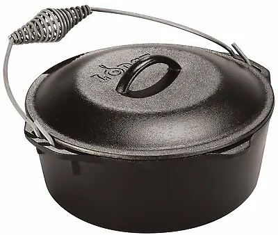 Lodge L10DO3 Dutch Oven W/ Spiral Bail Handle & Iron Cover 7-QT • $67.50