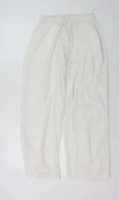 Saloos Womens White Viscose Trousers Size 14 L25 In Regular Drawstring • £8