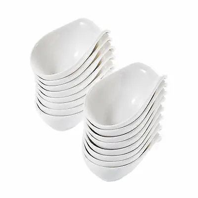 MALACASA 16PCS 3.75  Ramekins Ivory White Porcelain China Ceramic Dishes Set • £11.99