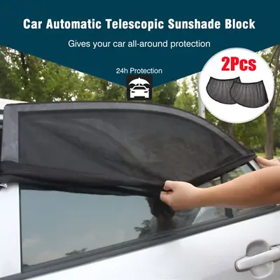 2X LARGE Car Sun Shade Shield Socks Rear Side Window Cover UV Mesh For Baby Kids • £4.69