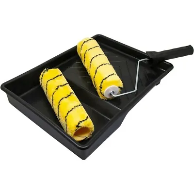 New 4pc Tiger Stripe Roller Set Tray Sleeves Painting Kit 229mm Decorating 9   • £5.99
