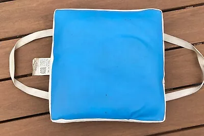 Vintage Kapok Boat Seat Cushion Floatation Device BLUE 15x15 Red Head Brand • $28.99