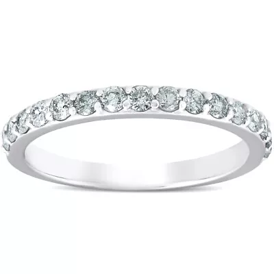 1/2 Ct Diamond Wedding Ring 14k White Gold Womens Anniversary Band • $383.99