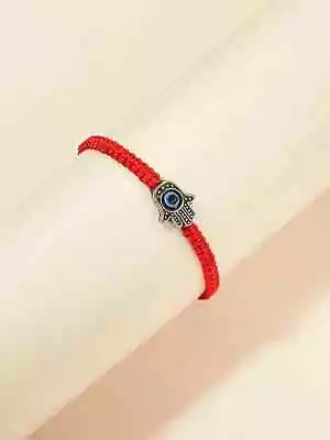 String Hamsa Hand Evil Eye Black Bracelet Reiki Women Men Charm Braided Lucky • $4.95