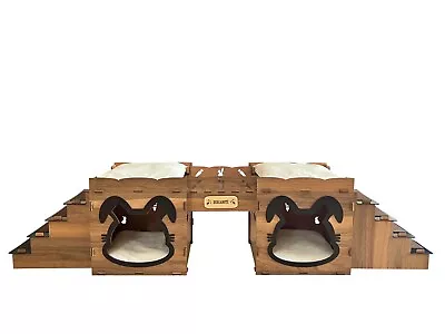 Wooden Rabbit House Bunny Castle Rabbit Furniture Wooden Bunny Bed QPRPET • $180