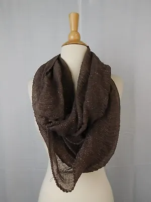 Cejon Ruched Ombre Metallic Infinity Loop Cowl Scarf Taupe-Gold #4460 • $4.50