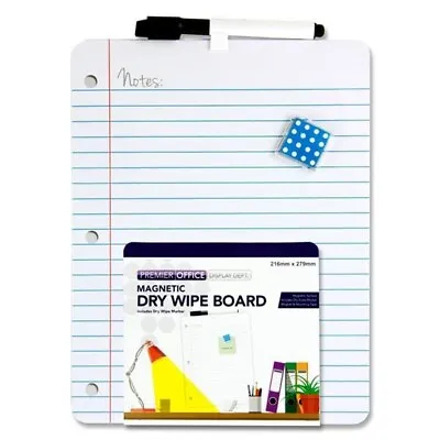 Magnetic Dry Wipe Notes Lined Board Memo Fridge Writing Board Home Office School • £6.74