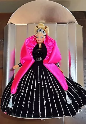 Happy Holidays 1998 Barbie Doll Special Edition Hot Pink Black Velvet Gown • $11.95