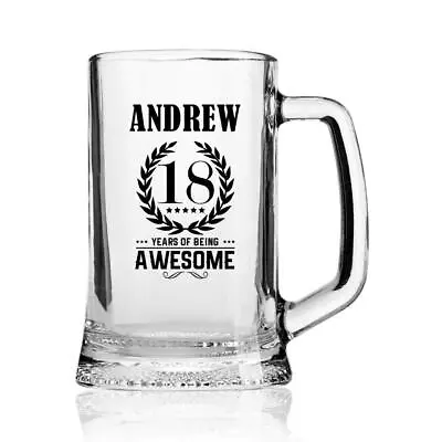 £14.99 • Buy 18th Birthday Gifts For Boys, Men Or Him Beer Glass Tankard Awesome BG-UV-11