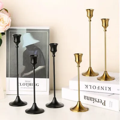 3Pcs/Pack Tulip Nordic Candlesticks Gold Candlestick Candle Holders Dinner Decor • £11.59