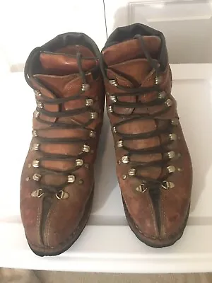 Vintage Dachstein Schutzmarke Hiking Boots Size 10.5 Brown Leather Rare • $661.93