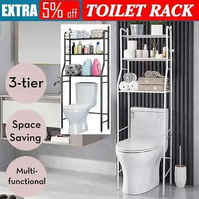 Storage Rack 3 Tier Space Saver Over The Toilet Iron Bathroom Shelf Organizer • $12.45