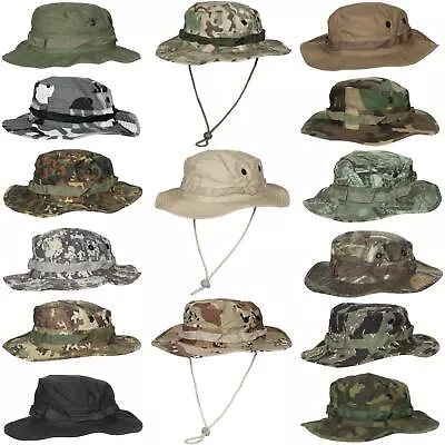 MFH US GI Military Boonie Bush Jungle Hat Army Combat 100% Cotton Ripstop • £10.95