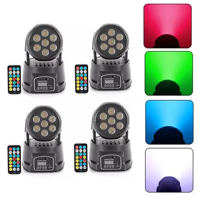 £135.83 • Buy 4* 105W Moving Head Stage Lighting RGBW Wash 7LED DMX Mini Light DJ Disco 9/14CH