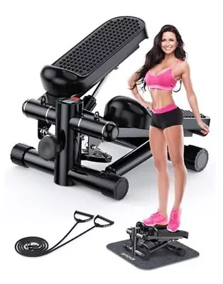Steppers For Exercise At Home Mini Stair Stepper 330 Lb Capacity Black • $88.85