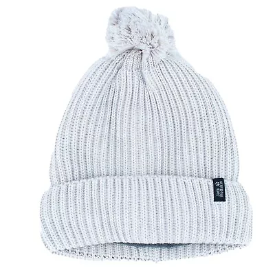 Jack Wolfskin New White Skirt Cap Beanie Women's Winter Hat Grey 1908851-6260 • £13.74