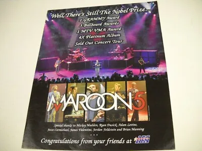 MAROON 5 Well There's Still The Nobel Prize... Original 2005 Promo Poster Ad • $9.95