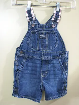 Vintage OshKosh B'gosh Toddler 2T Overall Shorts Shortalls Blue Denim • $8