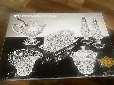 Shannon Crystal By Godinger CRYSTAL 10 PIECES STARTER SET/NEW • $5