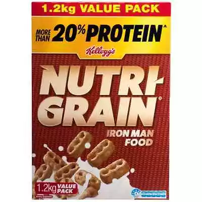 2 X 1.2kg Kellogg's Nutri-Grain Snack Breakfast Cereal Protein Fibre Vitamin B • $38