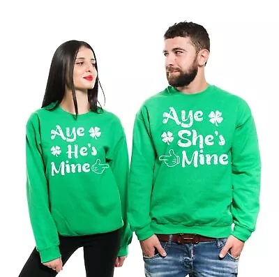 St Patrick's Day Couple Matching Sweaters She's Mine He's Mine Sweatshirts • $51.59