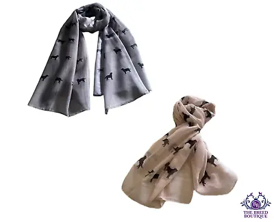 Black Labrador Scarf Soft Grey & Pink Available Labrador Silhouette Shawl Gift • £14.99