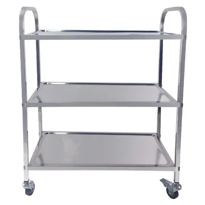 Kitchen Service Trolley Storage Cart 3 Tier Shelves Stainless Steel Utility Cart • $84.50