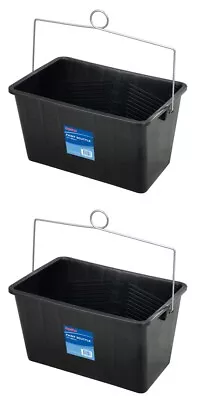 2x SupaDec Paint Scuttle Metal Handle Large Rollers Plastic Ribbed Bucket - 15L • £17.99