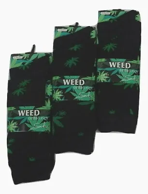 Mens Cotton SOCKS Weed Cannabis 3 Or 1 Pack Soft Christmas Gift For Him 9-11 • £9.99