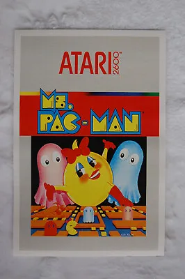 Ms Pac Man Video Game Promotional Poster Atari 2600 1980s  • $4