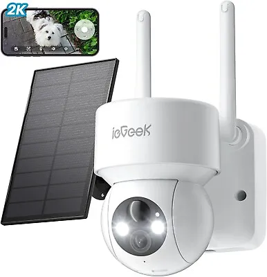 IeGeek Security Camera Wireless Outdoor 2K WiFi 360 PTZ Battery Powered CCTV Cam • £49.99