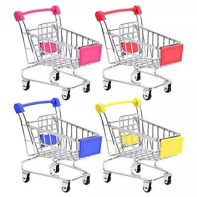 HNYYZL Bestsupplier Mini Supermarket Handcart 4 Pcs Mini Metal Shopping • $21.45