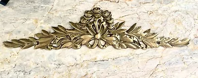 Vintage French Solid Brass Furniture Appliqué 15.5” Long • $89