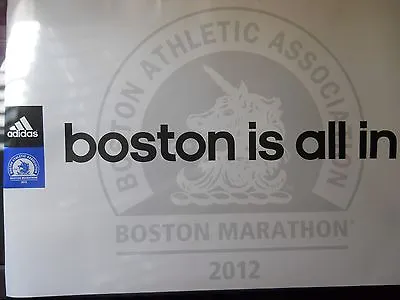 2012 Official Boston Marathon Adidas Running Poster • $7.99