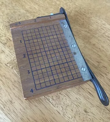 Vintage Wooden Mini Paper Cutter. 3” X 4” • $18