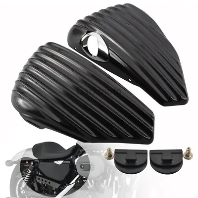 Black Oil Tank Battery Toolbox Panel Cover For Harley Sportster Nightster 883 XL • $59.61